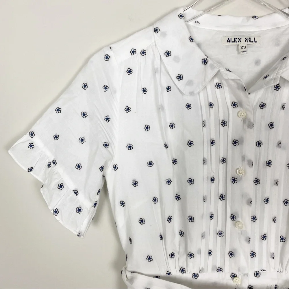 Alex Mill White Midi Dress with Black Dots - Picture 6 of 8